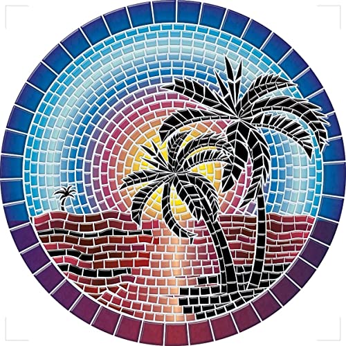 Decorative Pool Art - Poolmat - 50+ Designs Easy to Install and Remove - size: 29" in Diamater, style: Island Sunset