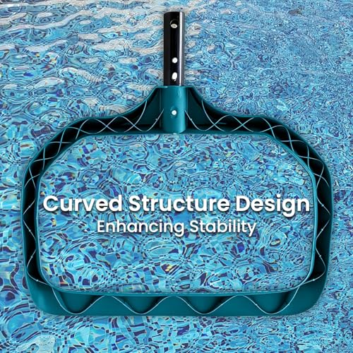 Pool Skimmer Net - Upgrade Swimming Leaf Rake with Extra Wide Scoop Edge, Fine Mesh Nets for Pool Cleaning Leaves, Debris (Not Pole)