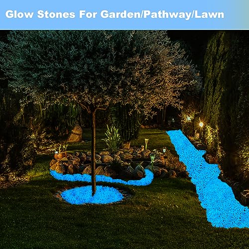 1000pcs Glow in The Dark Rocks Outdoor Decorative Stones Glowing Pebbles for Aquarium Decoration, Driveway & Garden, White - size: 1000, style: White