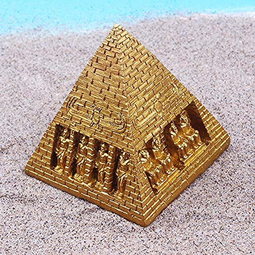 Egypt Pyramid Statues Reptile Small Pharaoh Figurine Sculpture Gold Aquarium Terrarium Fish Tank Decorations Ornament Turtle Lizard Tanks Egyptian Décor