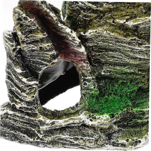 Fish Tank Mountain Decoration Rock Cave Resin Ornament for Aquatic Terrarium Compact Aquarium Decor for Small Spaces Easy Setup Visually Striking Design
