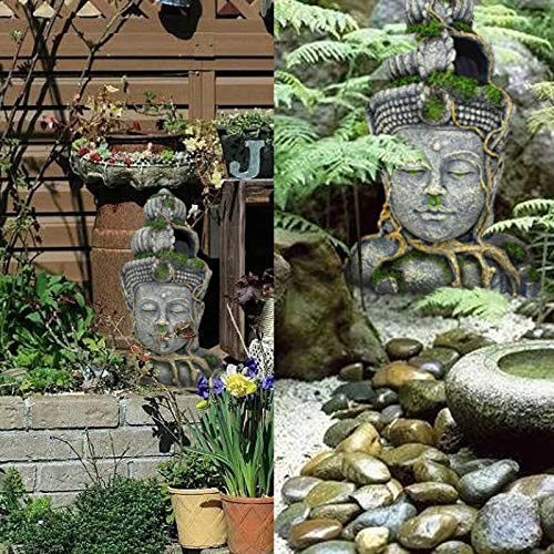 Aquarium Buddha Head Statue Decorations,Fish Tank Resin Large Buddha Sculpture Ornament,Betta Hideout Cave Sleep Rest Play for Small Fish Shrimp Lizard Gecko Small Reptile(3 Pack)