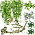 Hamiledyi 7 Pcs Reptile Plants Bendable Climbing Vines Terrarium Hanging Artificial Leaves, Bearded Dragon Tank Accessories, Habitat Decor for Snake Leopard Gecko Lizard Chameleon - size: 7 PCS - Style 6