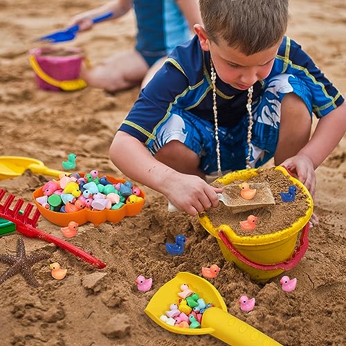 GADIEDIE 260Pcs Mini Resin Ducks,Miniature Figures Fairy Garden Duck,Tiny Resin Duck for Home Hide Prank Game Dollhouse Decor Aquarium Potted Miniature Landscape Ornament - style: Mini Multicolor 260PCS