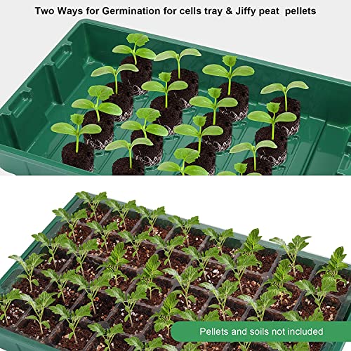MIXC Seedling Trays Seed Starter Tray, 5-Pack Mini Propagator Plant Greenhouse Grow Kit with Humidity Vented Domes and Base for Seeds' Starting (40 Cells Per Tray, Total 200 Cells), Green - color: Green, size: 40-Cell 5-Pack