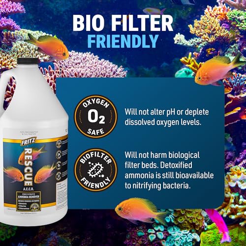 Fritz Aquatics ACCR Water Conditioner Instantly Removes Toxic Ammonia/Chlorine & Chloramines for Fresh & Salt Water Aquariums (1-Gallon) - size: 1 gal