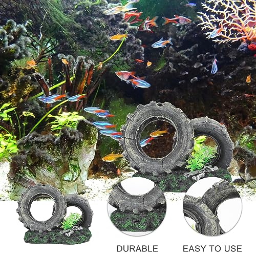 DOITOOL Fish and Shrimp Hideout House Cars Ornament Cars Accessories Desktop Accessories Fish Hideaway Aquarium Hideouts Aquarium Decoration Tank Decor Tank Decorations Tire