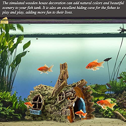 fazhongfa Fish Tank Decorations Betta House Hide Cave Aquarium Ornament Small and Medium Fish Accessories Fish Resin Toys Hideouts Aquarium Backgrounds - size: House