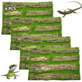 PINVNBY Reptile Terrarium Cork Background, Bearded Dragon Tank Bark Backdrop Wall Decor with Artificial Moss for Gecko Lizard Tortoise Frog Chameleon(4 Pack) - size: 【4 PCS】