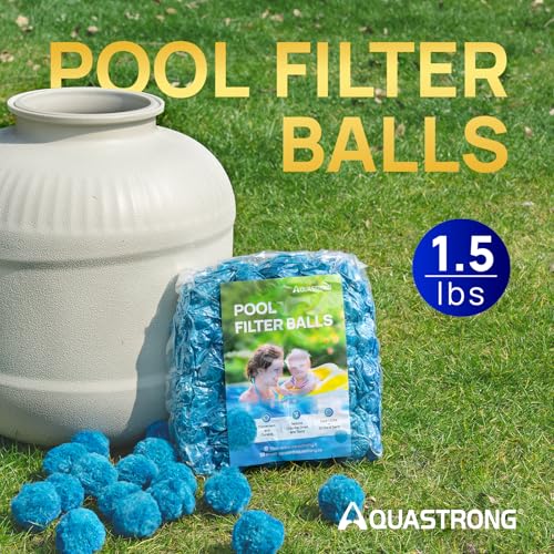 AQUASTRONG Pool Filter Balls for Sand Filter Pump, 1.5 lbs Reusable Sand Filter Balls (Replaces 50 lbs Pool Filter Sand), Efficient Blue Filter Balls for Swimming Pools, Filter Pumps, Aquariums - color: Blue(Pro+), size: 1.5lbs