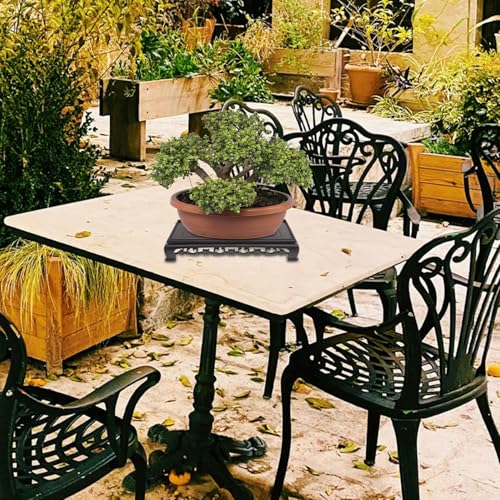 CALLARON Plastic Rectangular Flowerpot Holder and Fish Tank Pedestal Stand for Indoor Bonsai Plant Display, Sturdy Aquarium Stand Base for Home Decoration