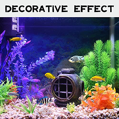 Fish Tank Decorations Betta Fish Accessories Disney Aquarium Decorations Clownfish House for Sleep Rest Hide and Play Scuba Helmet Wreckage Aquarium Décor Backgrounds - color: Conduit