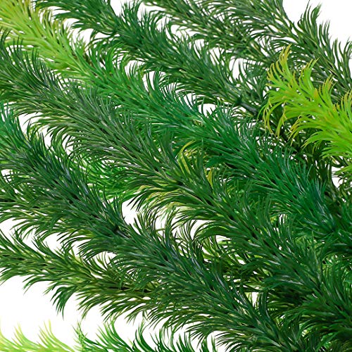 17" Plastic Water Plant for Aquarium Fish Tank Ornament, Rhodo Green - color: Green