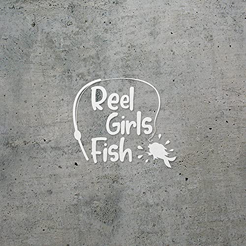 Decal Stickers of Girls Fish (White) (Set of 2) Premium Waterproof Vinyl Decal Stickers for Laptop Phone Accessory Helmet Car Window Mug Tuber Cup Door Wall - Bicver1D44382Whw19Y24 - color: White, size: 5.5'' x 4.8''