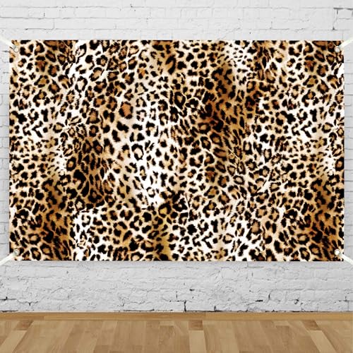 Leopard Wall Backdrop 6x4 FT Brown Cheetah Print Backdrops Animal Pattern Background for Photography Cheetah Birthday Party Decorations Photo Booth Prop Supplies - color: Brown, size: 6x4 FT