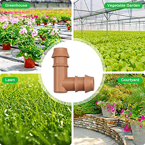 20-Pack Drip Irrigation Barbed Elbow Fittings, Fits 1/2”, 17mm .600” ID Drip Tubing - color: 20P-ELBOW
