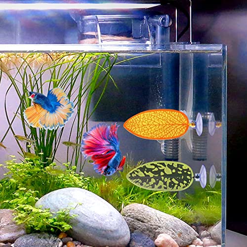 5pcs Betta Fish Leaf Pad Mushroom Silicone Betta Bed Realistic Betta Resting Leaves Mushroom Betta Decor for Small Fish Tank Aquarium Decorations (3 Leaf+2 Mushroom) - color: 3 Leaf+2 Mushroom