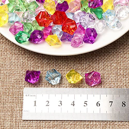 50Pcs/Bag Colorful Aquarium Acrylic Stones Crystal Ice Cubes Decor Vase Filler Pebble Fish Tank Ornament 1.4 * 1.1cm - color: Colorful
