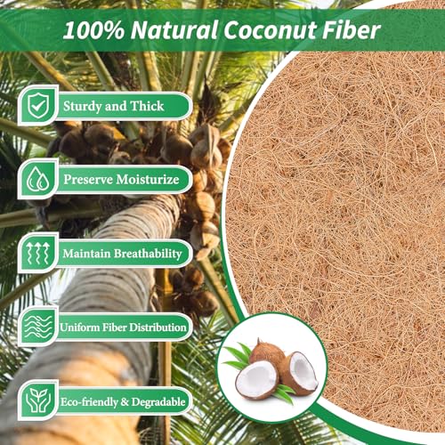 Legigo 12X80 Inch Natural Coco Liner Roll, Coconut Liners for Planter Window Box Hanging Basket, Coconut Coir Roll Coco Fiber Mat for Garden Decoration DIY Moss Poles Pet Pad Reptiles Carpet - size: 12x80 inch