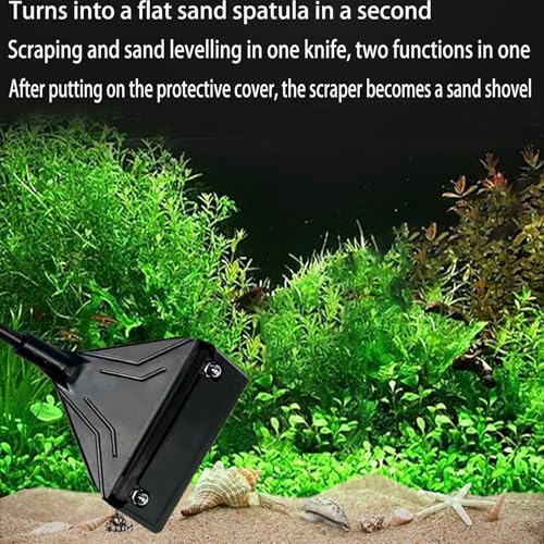 GZTFPQ Algae Scraper for Glass Aquariums, Fish Tank Cleaner, Fish Tank Accessories Aquarium Algae Scrapers with 5 Stainless Steel Blades One hexagonal screwdriver, black点击并应用