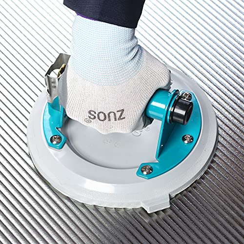 8" vacuum Suction Cup for Granite & Glass Lifting, Vacuum Suction Cup Vacuum Glass Lifter with Metal Handle and ABS Pump,500 lbs Load Capacity(Gray suction cup) - size: 8" mental suction cup