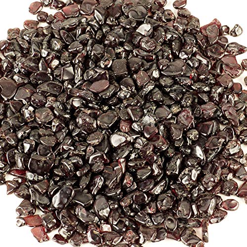 Cherry Tree Collection 1/2 Pound Polished Tumbled Gemstone Chips, Pebbles, Crystal Chips Bulk for Jewelry Making, Healing, Plants, Succulents, Aquariums, Decoration, Chakra (Garnet) - color: Garnet