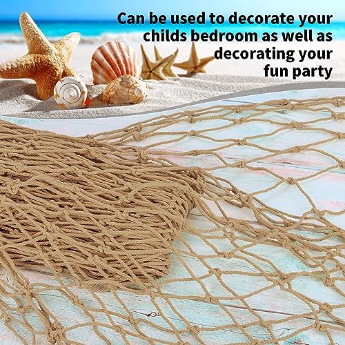 2 Pack Fish Net Decorations for Party - color: Caramel