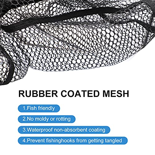 SAN LIKE Fishing Net Fish Landing Net Collapsible Fish Net with Anti-Slip Telescoping Rubber Pole Handle for Kids Adults in Saltwater Freshwater Multi-Size Extending to 37/42/43/51/69/71/89/98inch - color: Aluminum pole,length 30" to 37"