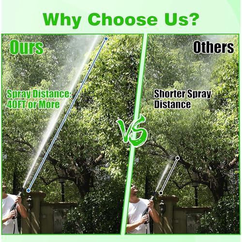 JOEJET Downstream Injector for Pressure Washer, Adjustable Chemical Injector Kit, Variable Power Washer Long Range Nozzle External Injection, 45 FT Siphon Hose, 4-4.5 GPM - size: 45 FT, style: 4-4.5 Gallons