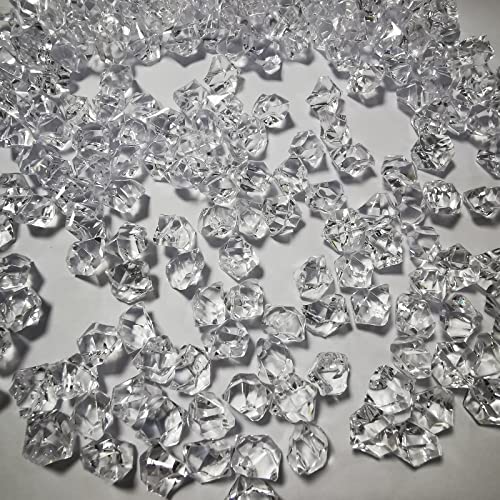 Fake Ice Cubes, 1000 Pcs Acrylic Ice Rocks for Centerpieces, 11 * 14 mm Artificial Ice Table Scatter, Fake Crushed Ice Acrylic Vase Fillers Christmas Decorations - color: 11*14mm-1000pcs