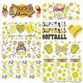 Rngmsi UV DTF Cup Wrap - 8 Sheets Softball UV DTF Cup Wraps for 16 oz Sports UV DTF Wraps Waterproof DIY Personalized Uvdtf Cup Wraps for Glass Cups Wood Crafts - style: Softball