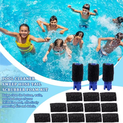Pool Cleaner Sweep Hose Tail Scrubber and Prefilter Sponge Kit Fit for Polaris 3900 Sport 380 360 280 180 Pool Cleaners Filter Replacement Part Efficient Scrubbing 15 PCS