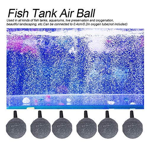 Pssopp 6Pcs Aquarium Bubble Stone, Air Stone Bubble Ball Shape 25mm Air Stone Mineral Bubble Diffuser Airstones for Aquarium Fish