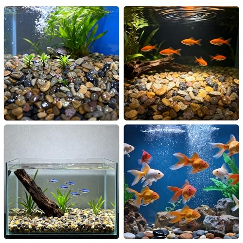 SIDONG 10LB Natural Aquarium Gravel, Small River Rocks for Fish Tank, Garden & Vase Decor - 2/5 Inch Pea Gravel, 8-12mm Polished Stones for Landscaping, Potted Plants, Terrarium - color: 10lb, size: 8-12mm