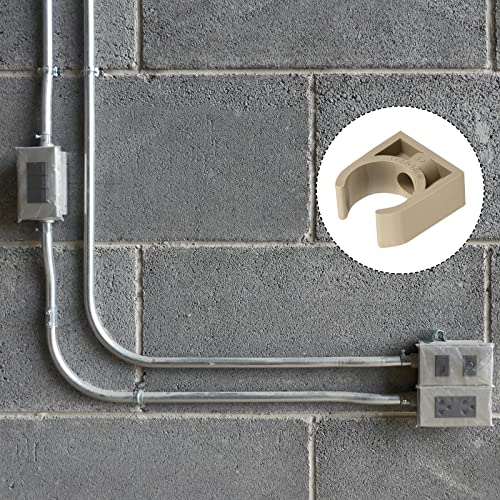 METALLIXITY PPR Water Pipe Clips (25mm/0.98") 2Pcs, Plastic U Shaped Pipe Fitting Clamps - for Tubing Hose Water Supply, Grey - size: 25mm/0.98"