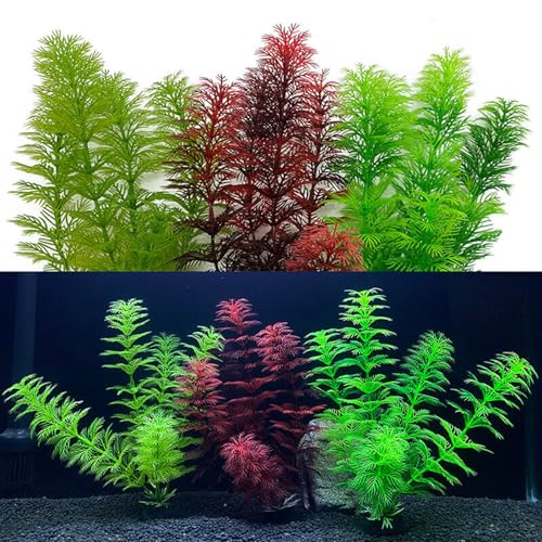 Silk Aquarium Plants, Artificial Fake Aquarium Plants Small Betta Fish Tank Plants Plastic Realistic Decorations Set 3PCS (Style C) - size: Style C