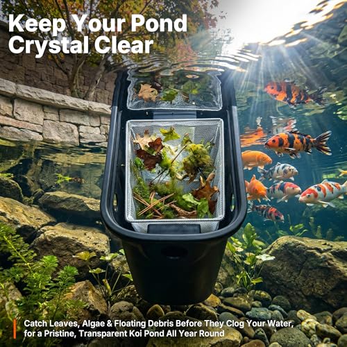 Pond Replacement Skimmer Debris Net - 15.75 X 12.75in Pond Skimmer Net for Outdoor Ponds Pool Debris Net Compatible with Aquascape Series 200 Pond Skimmer Filter, White