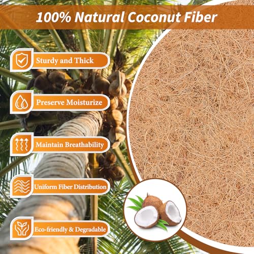Legigo 16X80 Inch Natural Coco Liner Roll, Coconut Liners for Planter Window Box Hanging Basket, Coconut Coir Roll Coco Fiber Mat for Garden Decoration DIY Moss Poles Pet Pad Reptiles Carpet - size: 16x80 inch