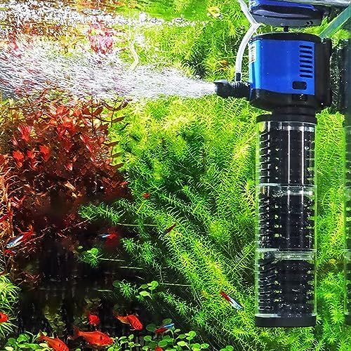 TARARIUM Fish Tank Filter Powerful 400GPH for 75-200 Gallon Large Aquarium Small Pond Fountain, Wave-Maker Submersible Water Pump Turtle Tank Filter for Saltwater & Freshwater System - size: JQP-1500F-400GPH (for 75-200 Gallon)