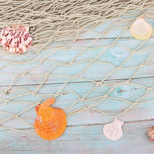 2 Pack Fish Net Decorations for Party - color: Beige+aqua