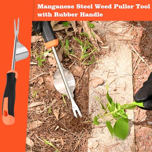 BokingOne Hand Weeder Tool - V-Shaped Stainless Durable Unique Lever Design Weed Puller Tool with Anti-Slip Rubberized Handle for Effortless Dandelion Their Roots & Weed Removal. - color: Lever Design Weed Puller Tool