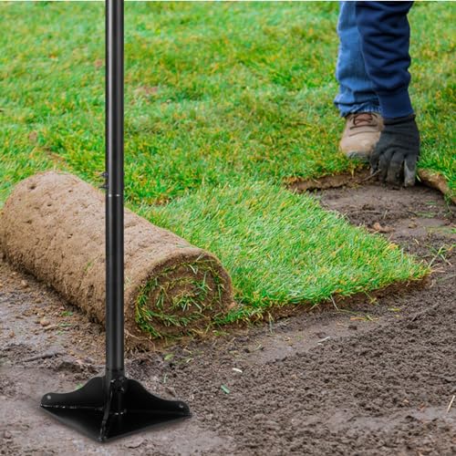 48 Inch Handle Steel Tamper, 8" x 8" Heavy Duty Garden Tamper Tool, Labour-Saving for Levelling Land, Installing Paving Stones and Repairing Pavements
