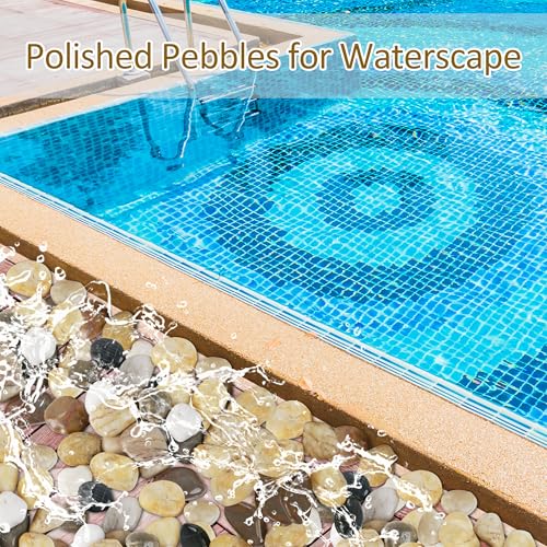 Sunnyglade 40 LBS River Rocks, 2-3 Inch Natural Pebbles for Indoor Plants, High Polished Decorative Stones Vase Filler Fish Tank Aquariums Landscaping Garden Outdoor and Indoor DIY (40, Pounds) - size: 40 Pounds