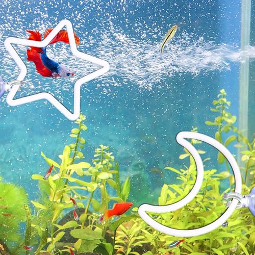 8Pcs Betta Exercise Ring with Suction-Cup, Betta Fish Toys, Beta Fish Aquariums Accessories, Fish Feeding Ring for Betta Tank
