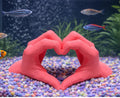 Fish Tank Decor Heart Hands Fish Hide Tank Decoration Fish Tank Aquarium Gift for Her Gift for Teen Shrimp Hide Tunnel