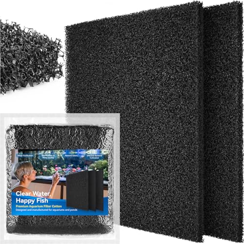 Borlech Aquarium Bio Filter Sponge Pad - Cut-to-Size Aquarium Filter Media for Fish Tank, Pond, Sump - Mechanical & Biological Filtration (18.5"x18.5"x0.8", 20PPI, 2 Pack) - size: 18.5"x18.5"x0.8" (20PPI) 2 PACK