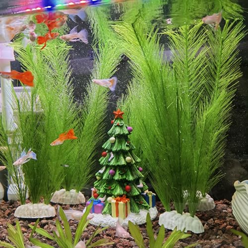 M2cbridge Fish Tank Artificial Silk Green Water Plants Aquarium Decor Soft Grass 3 Pack, 8" - color: 3pcs,8"