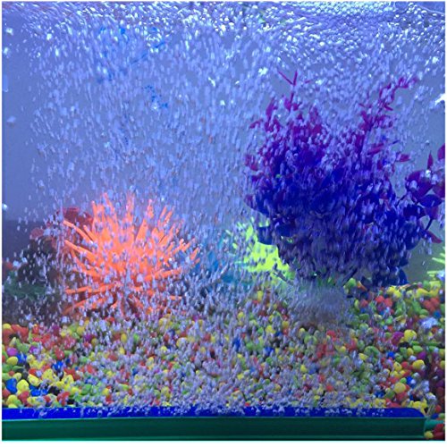 Saim 16 inch Aquarium Air Stone Bar, Bubbles Release Oxygen Diffuser Bar, Fish Tank Mineral Air Bubble Air Stone Bar (Green - Blue) with 20ft Clear Airline Tubing - size: 1 Pcs Air Stone + 1 Pcs 20ft Air Line