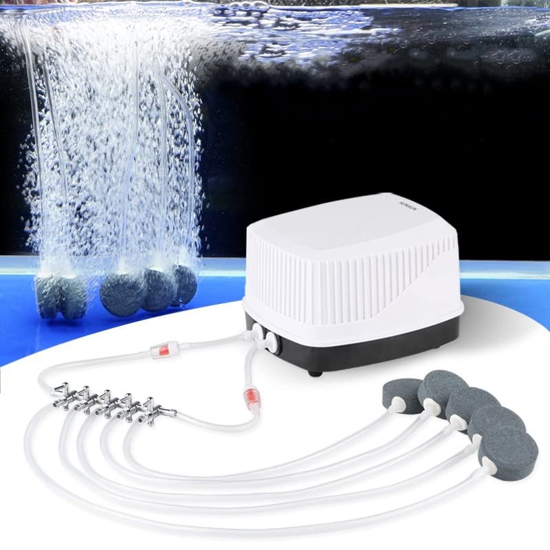 Aquarium Air Valve 5 Way Inline Manifold Air Flow Pump Tubing Splitter Lever Control Valve 2-Pack