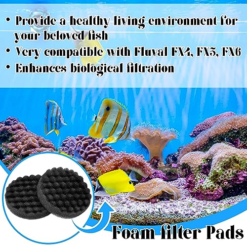 Uiifan 20 Packs Aquarium Filter Pads Bulk Compatible with Fluval Fx4/ Fx5/ Fx6 Canister Filter Media Replacement Parts Compatible with Fx4 Replacement Foam Pads Sponge Aquarium Accessories, Black